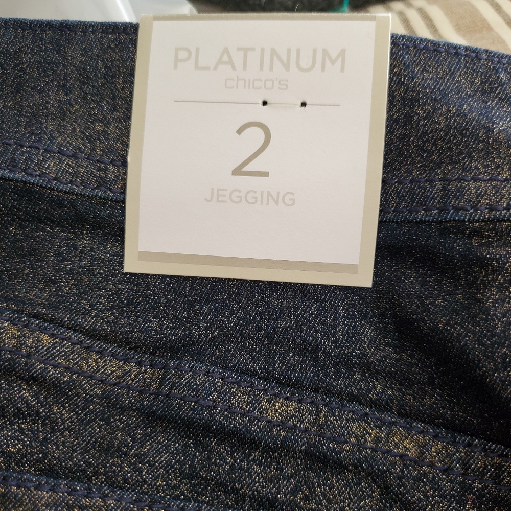 Chicos Platinum Shimmer Jeggings - Picture 6 of 8